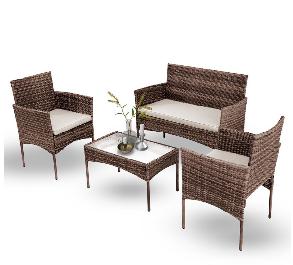 Σετ Σαλόνι Κήπου Martin 4 Τεμαχίων Καφέ Rattan