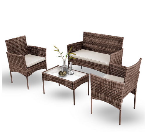Σετ Σαλόνι Κήπου Martin 4 Τεμαχίων Καφέ Rattan